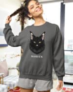 1590 (23) Bluza bez kaptura Maine Coon Czarny <br>Personalizowana Kot Pupil