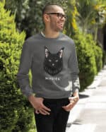 1590 (24) Bluza bez kaptura Maine Coon Czarny <br>Personalizowana Kot Pupil