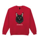 1590 (25) Bluza bez kaptura Maine Coon Czarny Personalizowana Kot Pupil