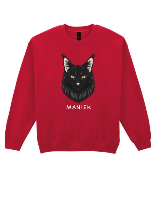 1590 (25) Bluza bez kaptura Maine Coon Czarny Personalizowana Kot Pupil