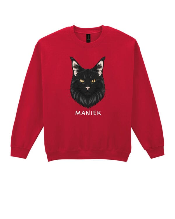 1590 (25) Bluza bez kaptura Maine Coon Czarny Personalizowana Kot Pupil
