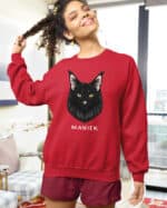 1590 (26) Bluza bez kaptura Maine Coon Czarny <br>Personalizowana Kot Pupil
