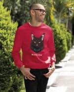 1590 (27) Bluza bez kaptura Maine Coon Czarny <br>Personalizowana Kot Pupil