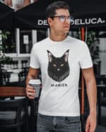 1590 (3) Koszulka Maine Coon Czarny <br>Personalizowana Kot Pupil