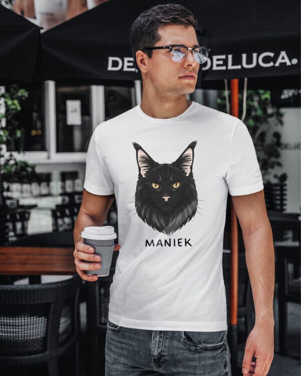 1590 (3) Koszulka Maine Coon Czarny <br>Personalizowana Kot Pupil