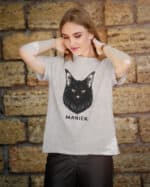 1590 (5) Koszulka Maine Coon Czarny <br>Personalizowana Kot Pupil