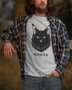 1590 (6) Koszulka Maine Coon Czarny <br>Personalizowana Kot Pupil