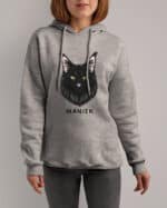 1590 (8) Bluza z kapturem Maine Coon Czarny <br>Personalizowana Kot Pupil
