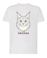 1591 (1) Koszulka Maine Coon Biały <br>Personalizowana Kot Pupil