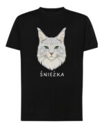 1591 (10) Koszulka Maine Coon Biały Personalizowana Kot Pupil