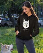 1591 (14) Bluza z kapturem Maine Coon Biały <br>Personalizowana Kot Pupil