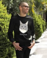 1591 (21) Bluza bez kaptura Maine Coon Biały <br>Personalizowana Kot Pupil