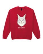 1591 (25) Bluza bez kaptura Maine Coon Biały <br>Personalizowana Kot Pupil
