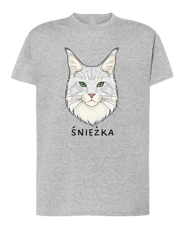 1591 (4) Koszulka Maine Coon Biały <br>Personalizowana Kot Pupil