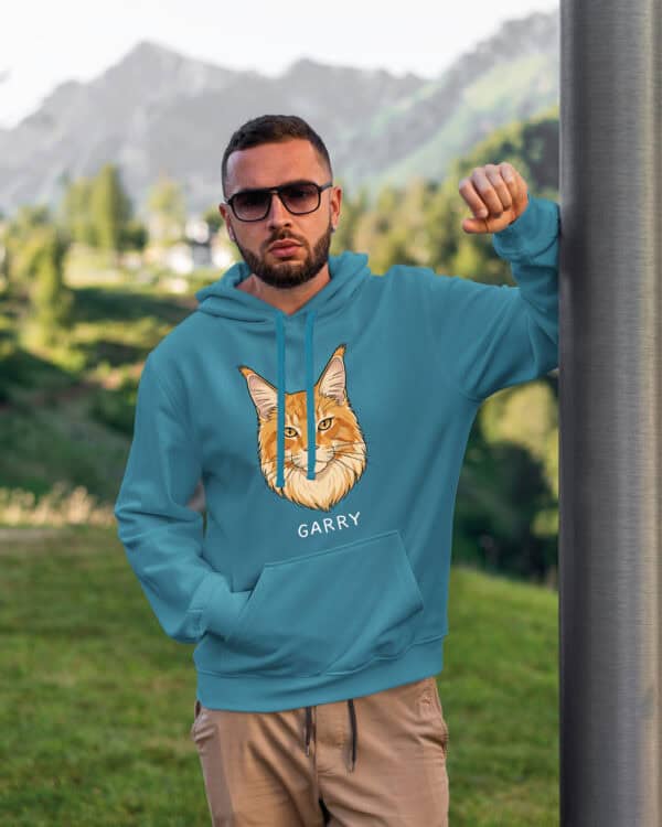 1592 (18) Bluza z kapturem Maine Coon Rudy <br>Personalizowana Kot Pupil