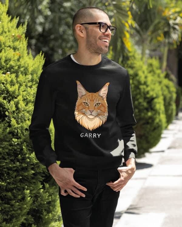 1592 (21) Bluza bez kaptura Maine Coon Rudy <br>Personalizowana Kot Pupil