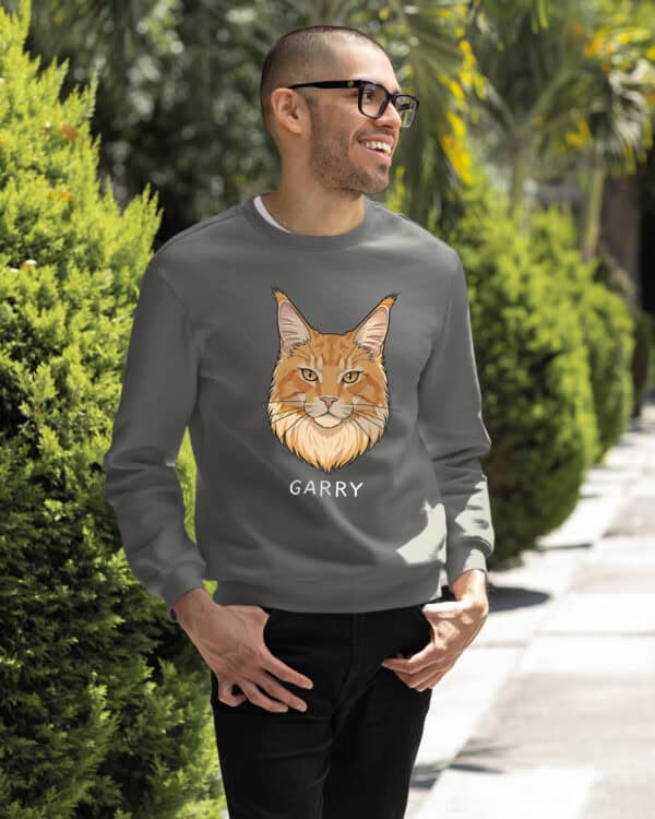 1592 (24) Bluza bez kaptura Maine Coon Rudy <br>Personalizowana Kot Pupil