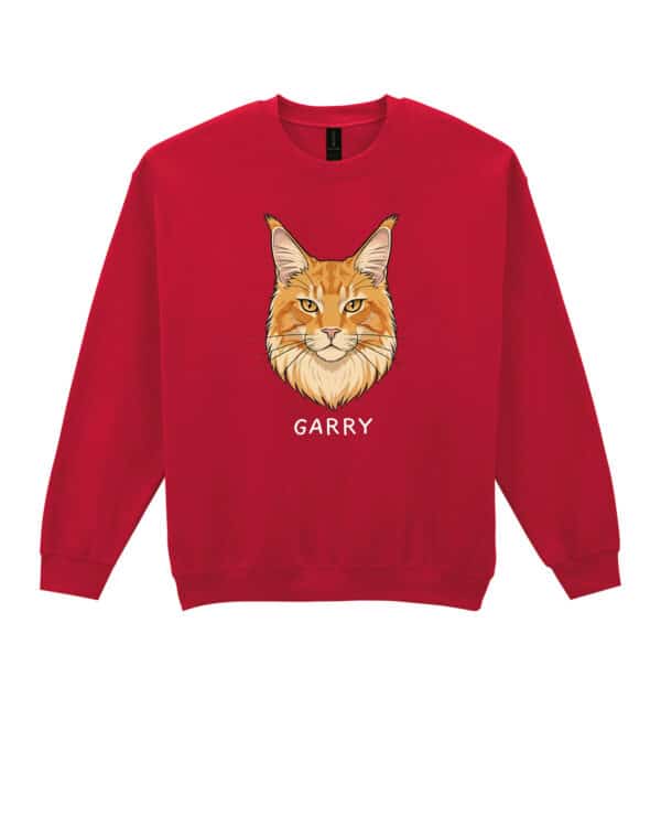 1592 (25) Bluza bez kaptura Maine Coon Rudy <br>Personalizowana Kot Pupil