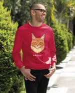 1592 (27) Bluza bez kaptura Maine Coon Rudy <br>Personalizowana Kot Pupil