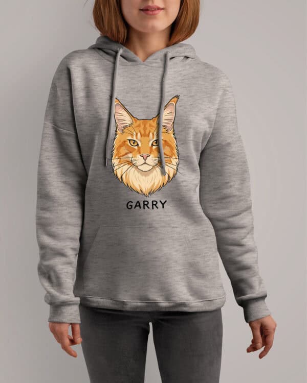 1592 (8) Bluza z kapturem Maine Coon Rudy <br>Personalizowana Kot Pupil