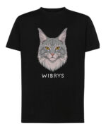 1593 (10) Koszulka Maine Coon Szary Personalizowana Kot Pupil