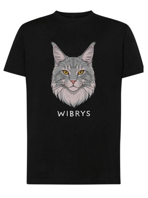 1593 (10) Koszulka Maine Coon Szary Personalizowana Kot Pupil