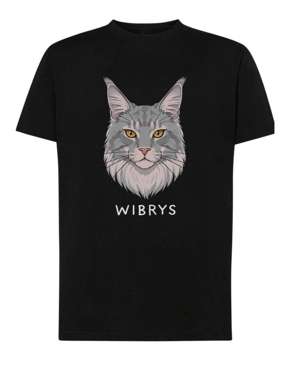 1593 (10) Koszulka Maine Coon Szary Personalizowana Kot Pupil