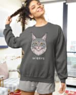 1593 (23) Bluza bez kaptura Maine Coon Szary <br>Personalizowana Kot Pupil