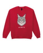 1593 (25) Bluza bez kaptura Maine Coon Szary <br>Personalizowana Kot Pupil