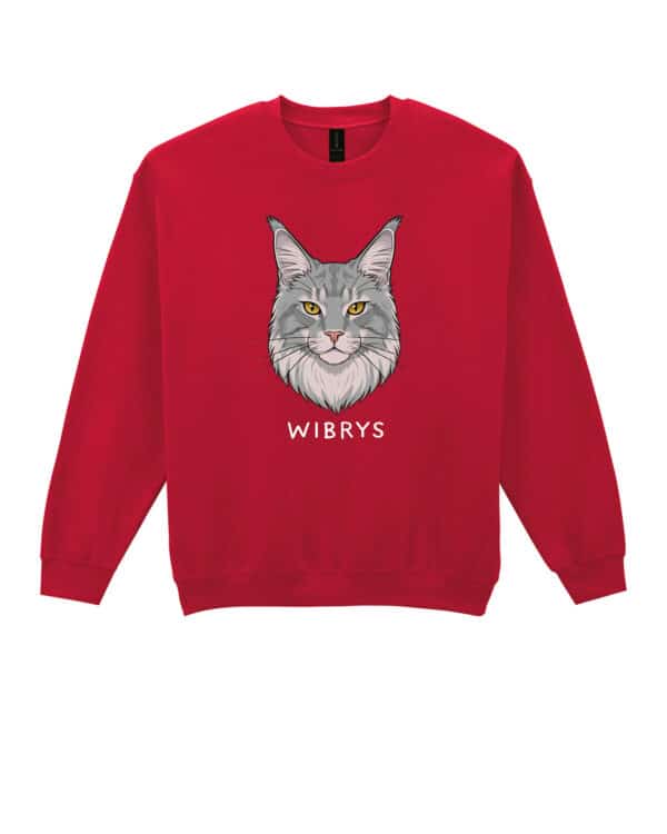 1593 (25) Bluza bez kaptura Maine Coon Szary <br>Personalizowana Kot Pupil