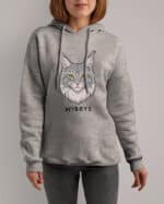 1593 (8) Bluza z kapturem Maine Coon Szary <br>Personalizowana Kot Pupil