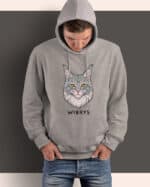 1593 (9) Bluza z kapturem Maine Coon Szary <br>Personalizowana Kot Pupil