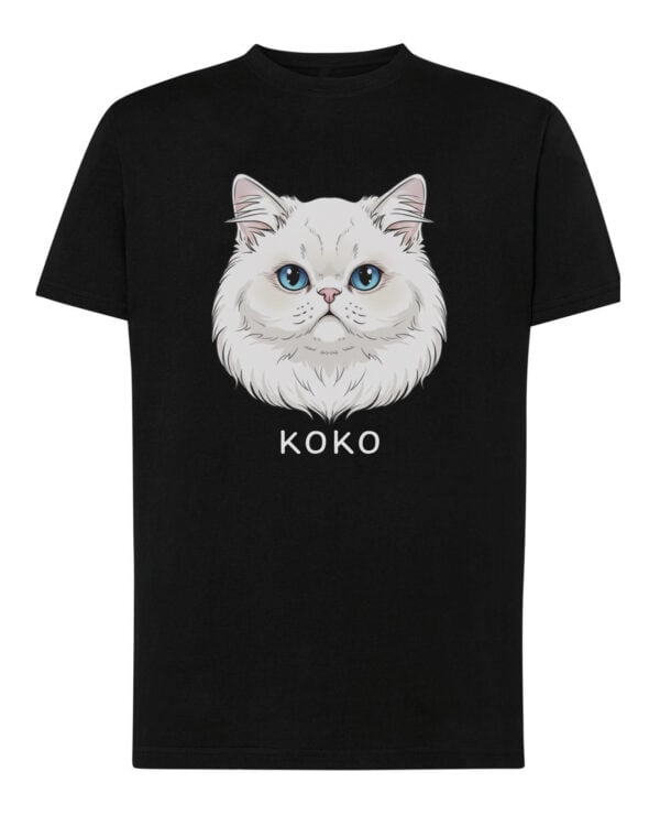 1594 (10) Koszulka Perski Biały Personalizowana Kot Pupil