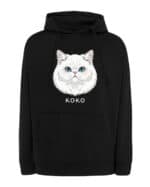 1594 (13) Bluza z kapturem Perski Biały Personalizowana Kot Pupil