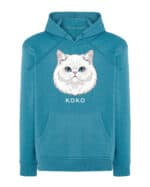 1594 (19) Bluza z kapturem Perski Biały <br>Personalizowana Kot Pupil