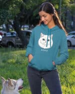 1594 (20) Bluza z kapturem Perski Biały <br>Personalizowana Kot Pupil