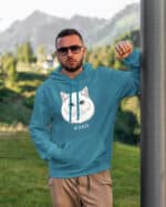 1594 (21) Bluza z kapturem Perski Biały <br>Personalizowana Kot Pupil