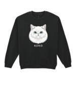 1594 (22) Bluza bez kaptura Perski Biały Personalizowana Kot Pupil