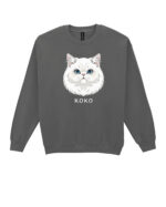 1594 (25) Bluza bez kaptura Perski Biały <br>Personalizowana Kot Pupil