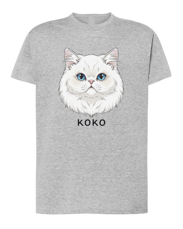 1594 (4) Koszulka Perski Biały <br>Personalizowana Kot Pupil