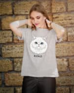 1594 (5) Koszulka Perski Biały <br>Personalizowana Kot Pupil