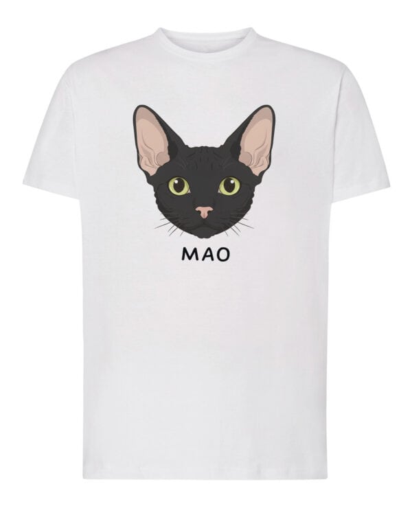 1595 (1) Koszulka Devon Rex Czarny Personalizowana Kot Pupil