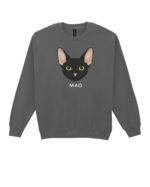 1595 (22) Bluza bez kaptura Devon Rex Czarny Personalizowana Kot Pupil