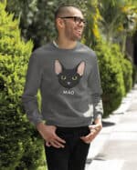 1595 (24) Bluza bez kaptura Devon Rex Czarny <br>Personalizowana Kot Pupil