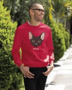 1595 (27) Bluza bez kaptura Devon Rex Czarny <br>Personalizowana Kot Pupil