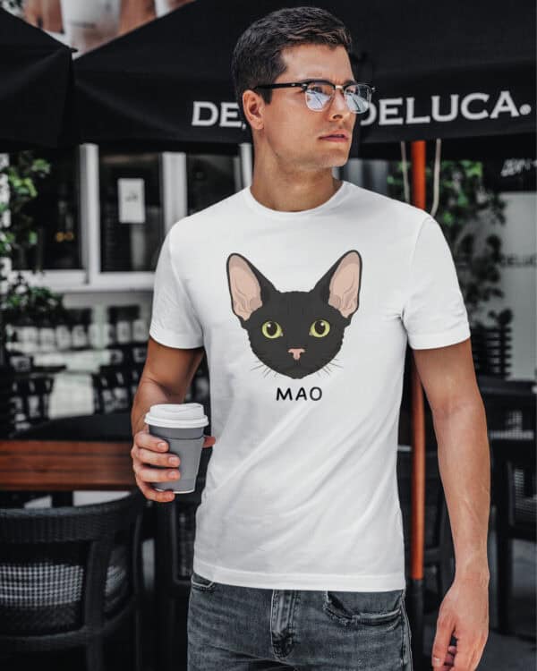 1595 (3) Koszulka Devon Rex Czarny <br>Personalizowana Kot Pupil