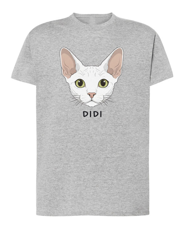 1596 (4) Koszulka Devon Rex Biały <br>Personalizowana Kot Pupil