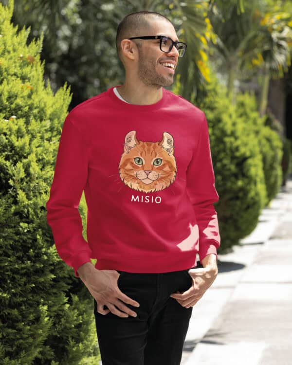 1597 (27) Bluza bez kaptura Amerykański Curl Rudy <br>Personalizowana Kot Pupil