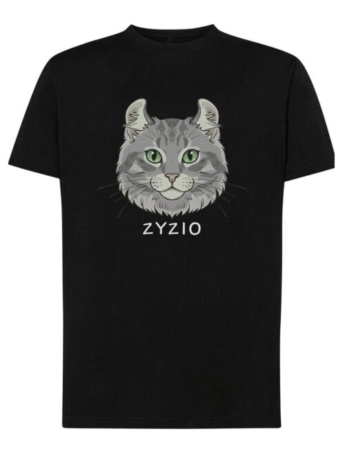 1598 (10) Koszulka Amerykański Curl Szary Personalizowana Kot