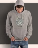 1598 (9) Bluza z kapturem Amerykański Curl Szary <br>Personalizowana Kot